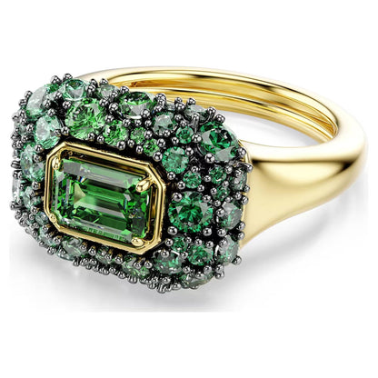 Anillo de cóctel Sublima, Talla octogonal, Verde, Acabado en oro de 18 quilates