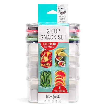 Fit & Fresh 225HL Juego de recipientes de control de porciones de taza, 2, verde