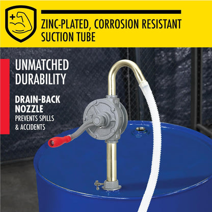 Lumax Gray LX-1318 Rotary Barrel Pump for transferring Non-Corrosive, Petroleum Based, Light to Medium Viscosity-Like, Motor, Heavy, Transmission Fluid, Heating Oils
