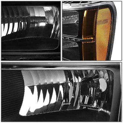 DNA Motoring HL-LED-GMCSIE07-BK-AM Conjunto de Faros, Lado del Conductor y Pasajero