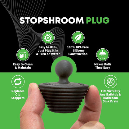SinkShroom - Protector de desagüe para Fregadero de baño, de Acero Inoxidable con tapón