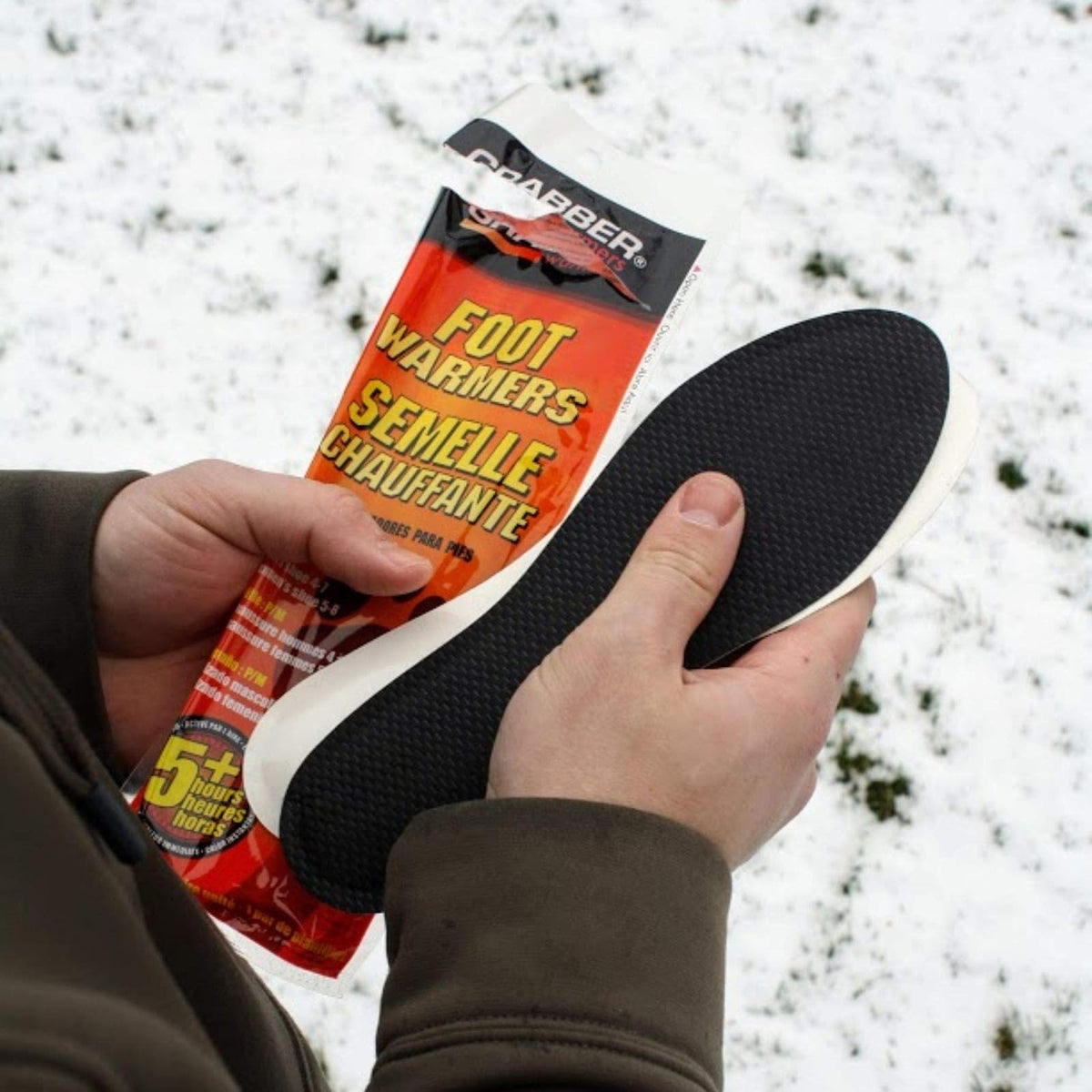 Grabber Insole Foot Warmers - Long Lasting Safe Natural Odorless Air Activated Warmers - Up to 5 Hours of Heat - 30 Pair