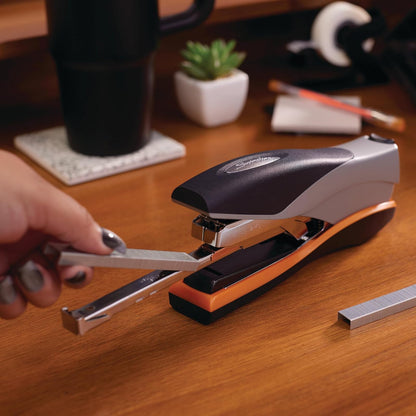 Grapadora Swingline, capacidad de 40 hojas, Optima 40, sin atascos, esfuerzo reducido, agarre suave, metal, naranja y gris (87845)