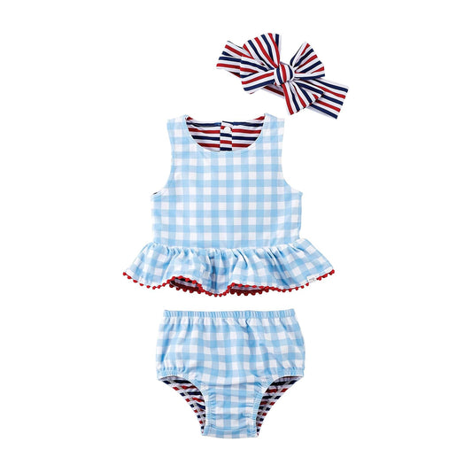 Mud Pie Traje de baño y Diadema Reversibles Bañador Reversible y Diadema para bebés niñas