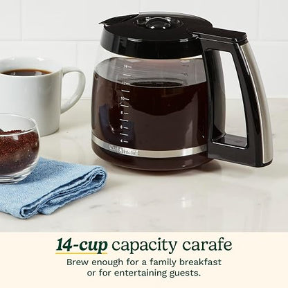 Cuisinart DCC-1200PRC Jarra de vidrio de repuesto, 12 tazas, color negro, Jarra de vidrio, Negro, 14 tazas, 1