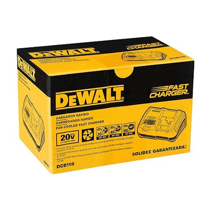 DEWALT Cargador de Batería Portátil, 20V y 60V Máx, 8.0Ah, DCB118