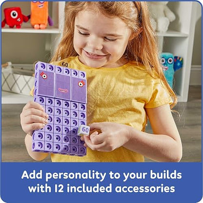 hand2mind Numberblocks Heroes with Zeroes MathLink Cubes, Juego de Actividades de Aprendizaje Preescolar, manipuladores de matemáticas, jardín de Infantes, Bloques de conteo, Cubos de Enlace de