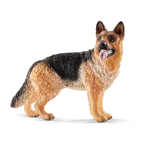 Schleich Réplica de Figura de Perro Pastor Alemán, Color café con Negro
