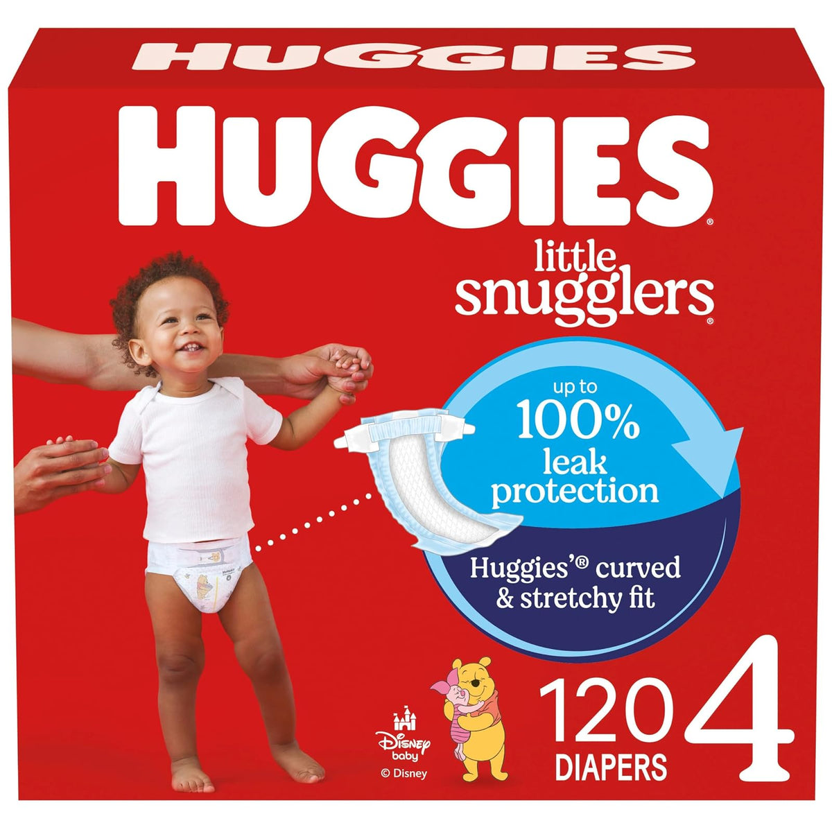 Pañales para bebé talla 4 (22-36 libras), 120 unidades, Huggies Little Snugglers