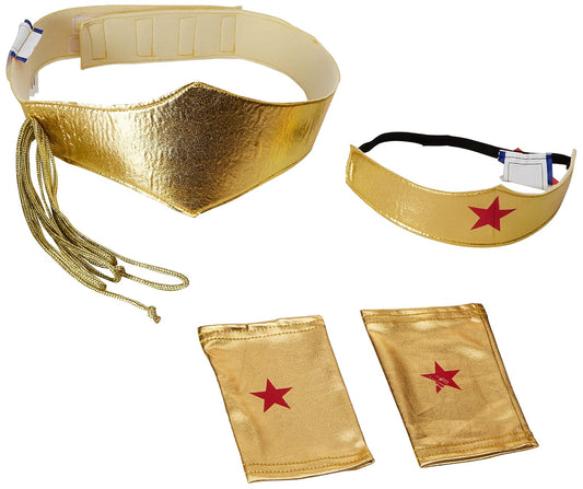Rubie's - Kit de accesorios de Wonder Woman de DC Comics para mujer con guanteletes de lazo, multicolor, talla única