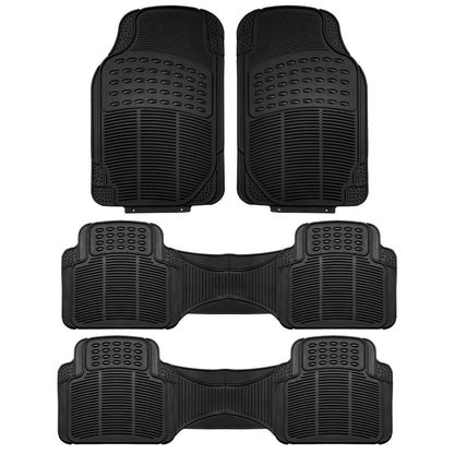 FH Group Tapetes de Vinilo Resistentes 3 Filas para SUV - Black - Juego de 3 filas