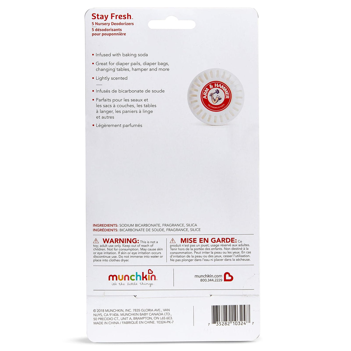 Munchkin Pastillas Desodorantes, 5 Piezas, color Blanco