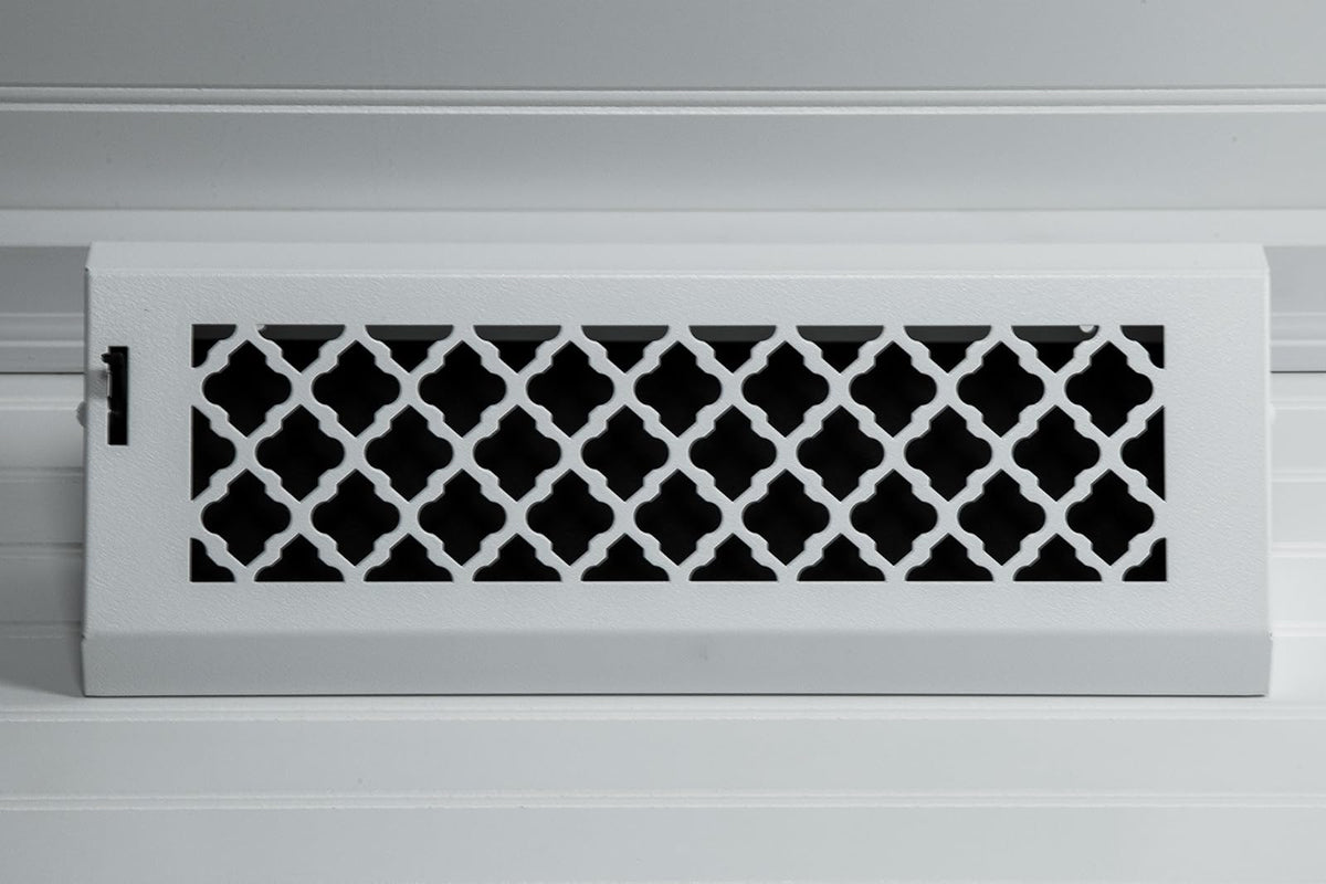 steelcrest Series Designer Baseboard ventilación de bronce con air-volume Amortiguador, color blanco
