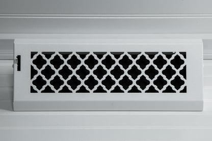 steelcrest Series Designer Baseboard ventilación de bronce con air-volume Amortiguador, color blanco