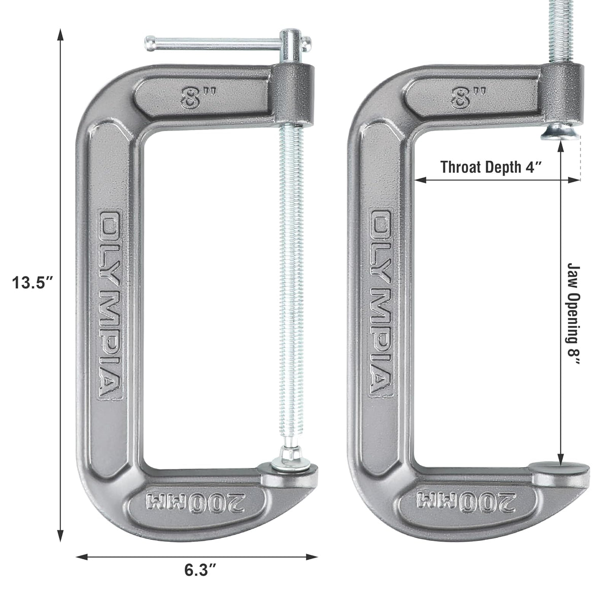 Olympia Tools Abrazadera en C (8" x 4") 38-148