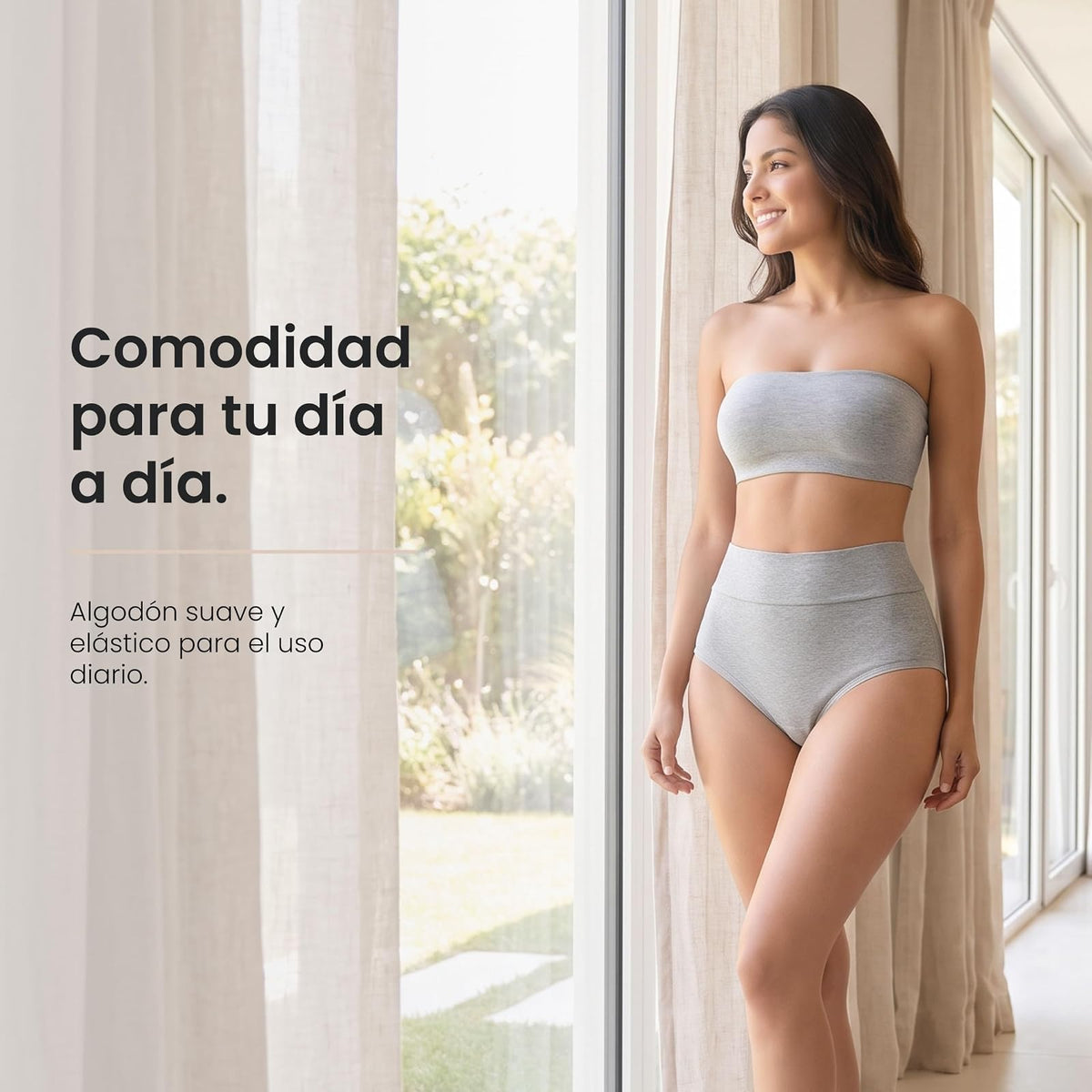 BODYcontrol Calzones de Mujer Algodón Corte Hipster Talle Alto Pack, Briefs Cintura Alta, Ropa Interior Mujer Lencería Dama Bragas Pantaletas Panties Stretch Fit Uso Set Diario 2913