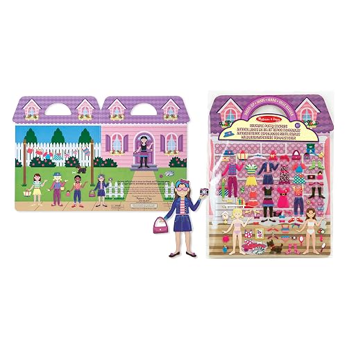 Melissa & Doug Set de juego de calcomanías esponjosas, de Vestir (libro de actividades reutilizable, 76 calcomanías, genial para viajes)