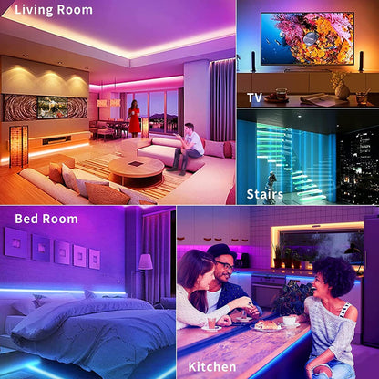 Dosyu Luces Led Inteligente 5M/16.4FT, 5050 RGBW Tira LED de WiFi, con Google Home, Alexa, Control por APP y Mando a Distancia, para cuarto, TV, Fiesta, Hogar, DIY, Navideña y Halloween Decoración.