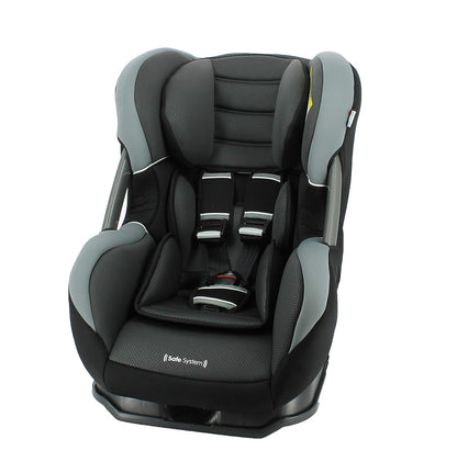 Safe System PRIMO Autoasiento Grupo 0/1/2 (0-25Kg) - Made in France - Respaldo de carretera 0-10Kg - Inclinable - Nero