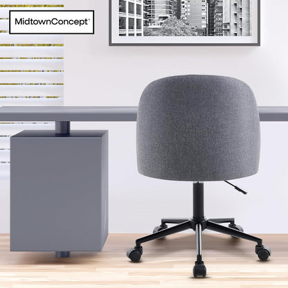Silla de Oficina y Escritorio Ejecutiva, Ergonomica, con Tapizado de Tela Color Gris, con Ruedas
