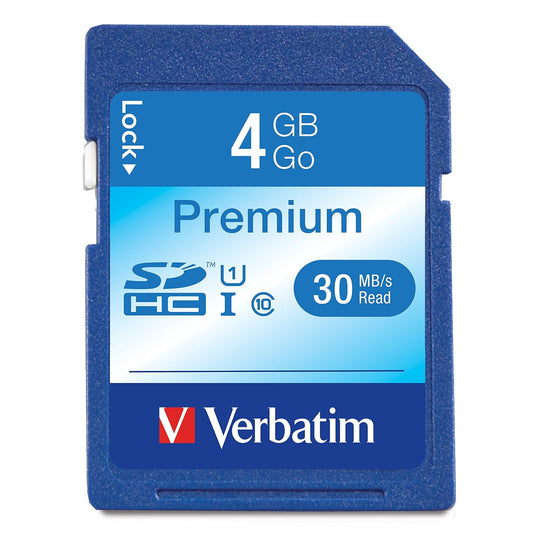 Verbatim Tarjeta de Memoria Premium SDHC de 4 GB, UHS-I U1 Clase 10