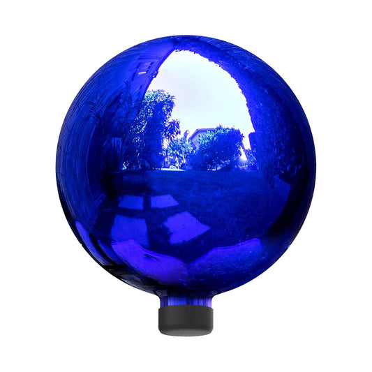 Alpine Corporation Globo de Vidrio Decorativo de 10" de Diámetro para Interior/Exterior, Decoración Festiva para el Jardín, Color Azul
