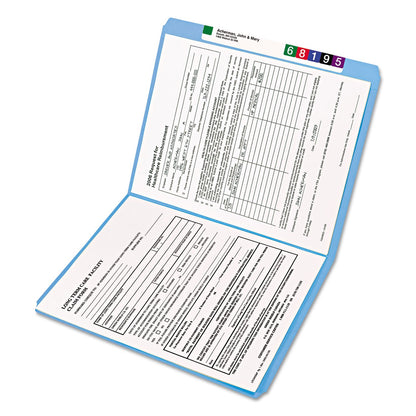 Smead Straight Cut Archivo Carpetas, reforzada Tab, tamaño carta, 100 por caja, Azul, Letter