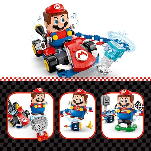 LEGO Super Mario : Mario Kart Mario Interactivo y Kart estándar Juguete, Set de Construcción, Regalo para Niños, Niñas y Cualquier Gamer a Partir de 7 Años 72043