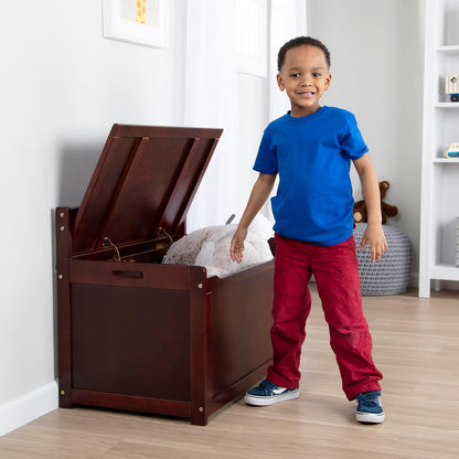 Melissa & Doug Baúl de madera para juguete, baúl de madera resistente, 2.34 metros cúbicos de almacenamiento, fácil de armar, color espresso