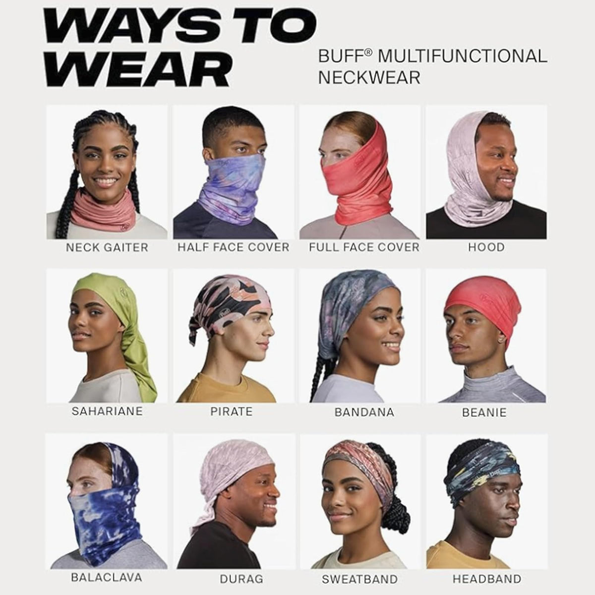BUFF CoolNet - Polainas UV para el cuello, protección solar UPF 50, transpirable, versátil, de secado rápido, diseños de caza, tamaño adulto