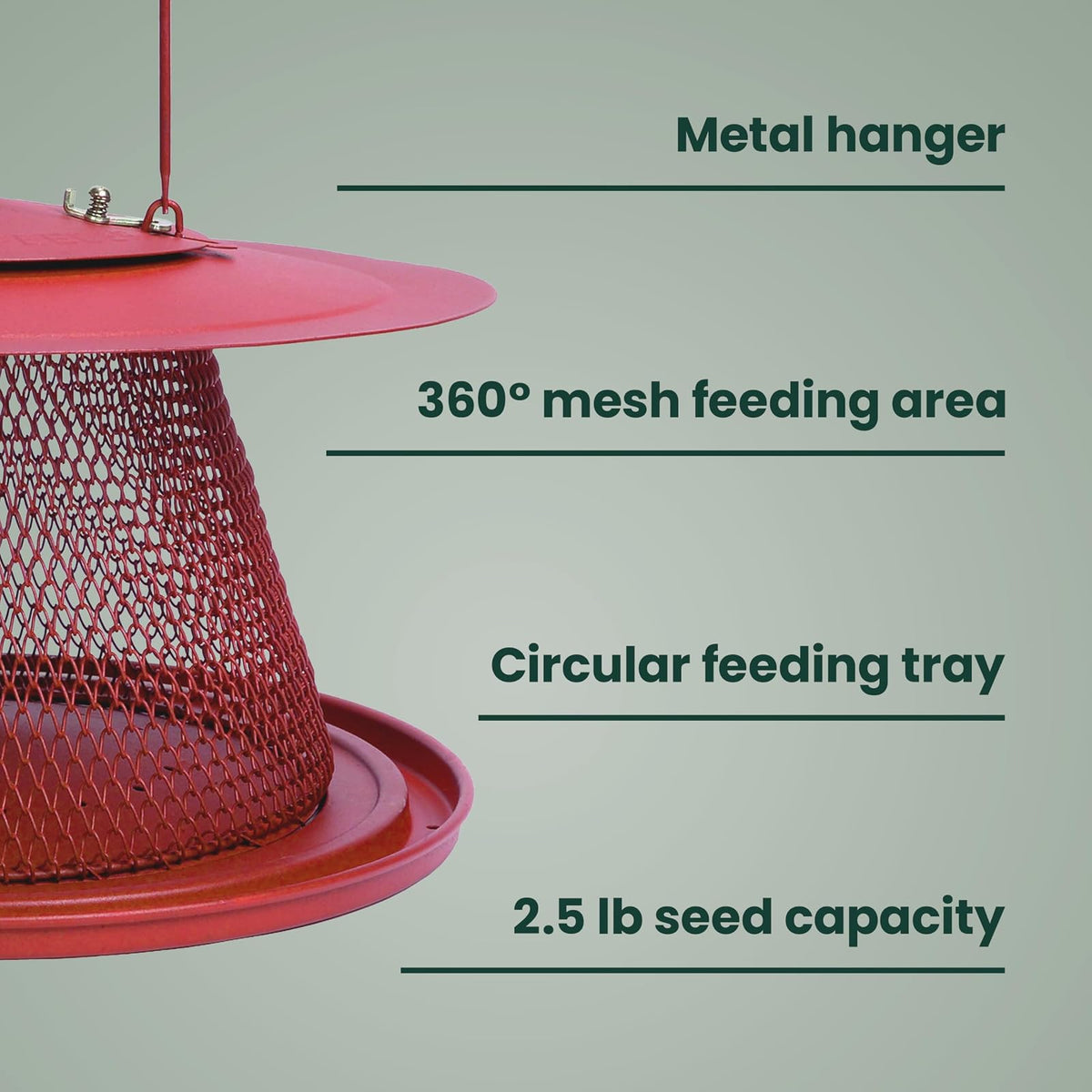 Perky-Pet C00322 - Comedero Cardenal Rojo para pájaros, Capacidad de alimentación de 2.5