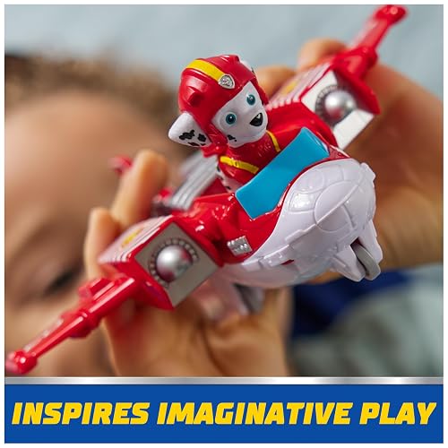 Paw Patrol: Air Rescue, Figura de acción de Marshall y avión Hero Hydro Plane con Lanzador de proyectiles y 2 proyectiles, Juguetes para niños y niñas a Partir de 3 años