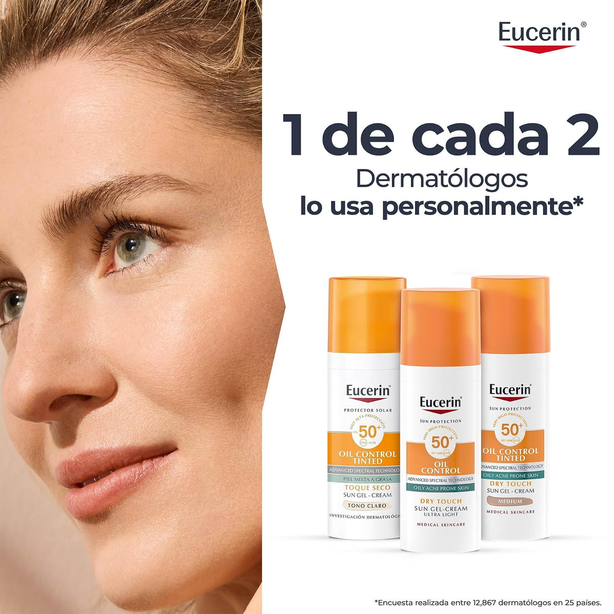Eucerin Eucerin Sun Oil Control Fps 50+ Tono Claro 50Ml