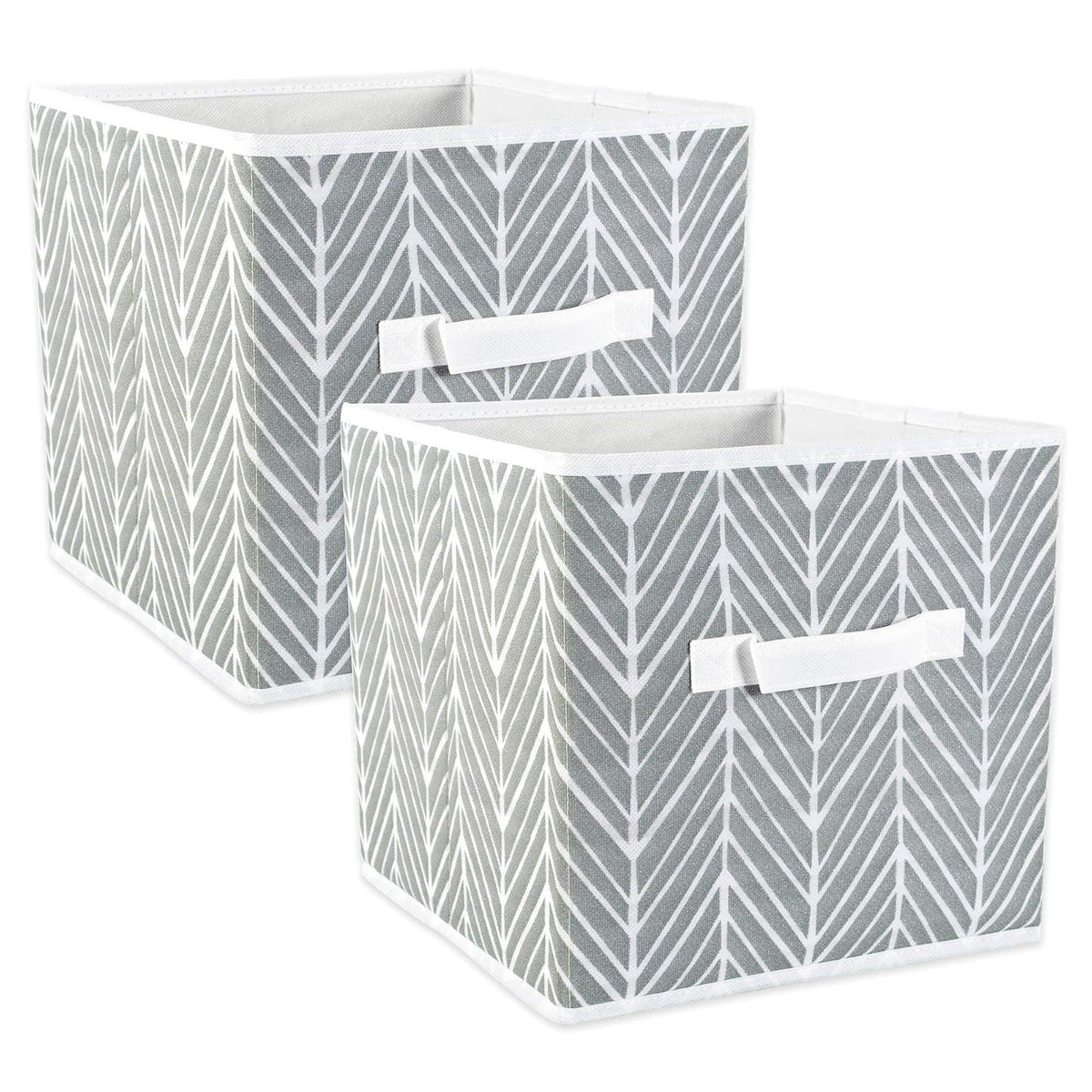 DII cajas de almacenamiento de tela para guardería, oficinas, y organización del hogar, Gris, 13" Large - Set of 2, 1, 1