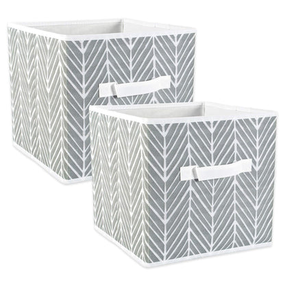 DII cajas de almacenamiento de tela para guardería, oficinas, y organización del hogar, Gris, 13" Large - Set of 2, 1, 1
