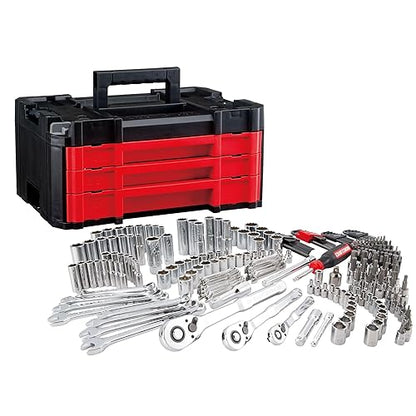 CRAFTSMAN Juego de herramientas mecánicas de 262 piezas, juego de dados maestros con caja de herramientas VERSASTACK de 3 cajones, juego de SAE/métrico (CMMT45309)