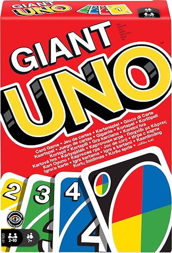 UNO Juego de Cartas Gigante con Cartas para Personalizar para niños de 7 años en adelante