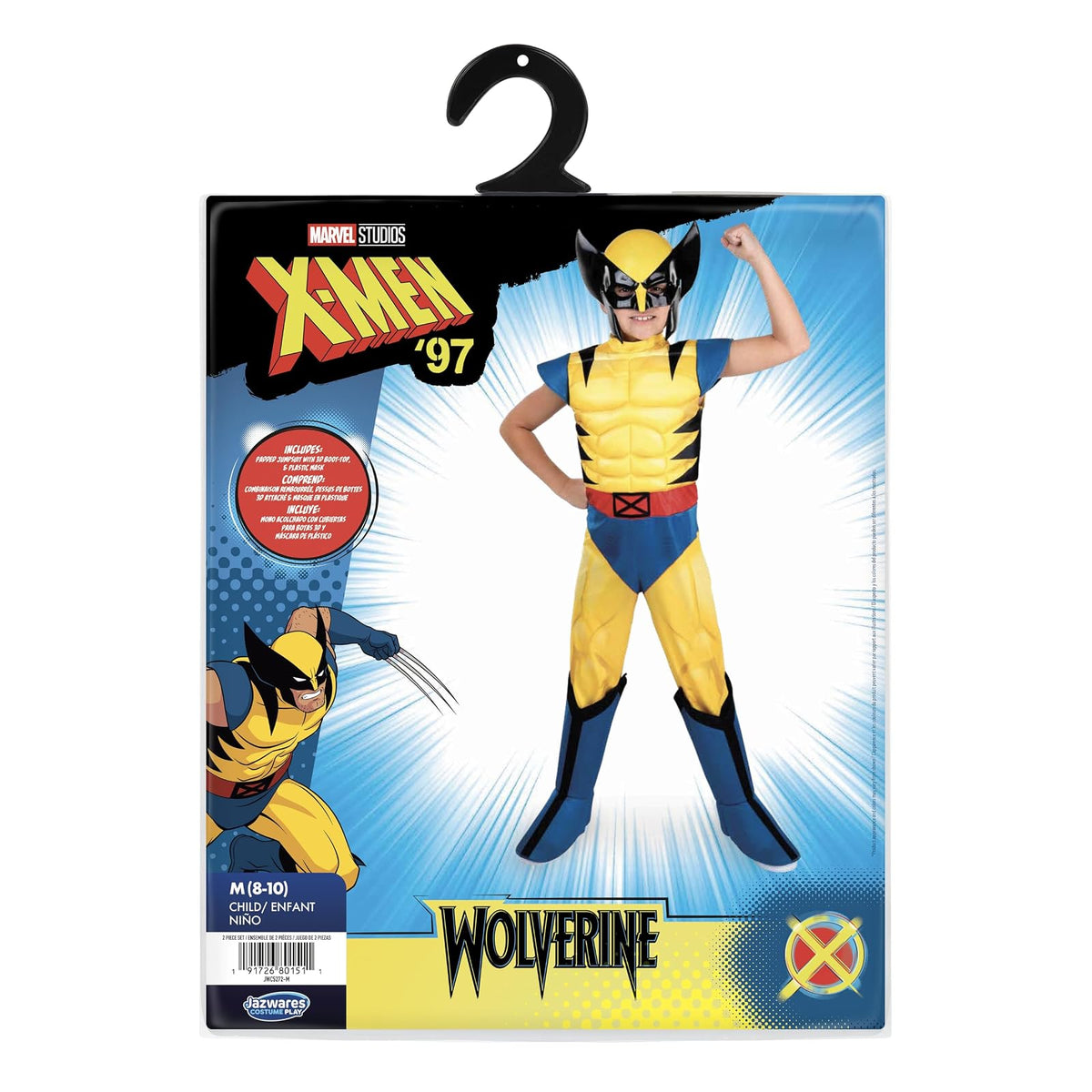 MARVEL Wolverine Official Youth Halloween Costume - Premium Quality Padded Jumpsuit with Plastic Mask