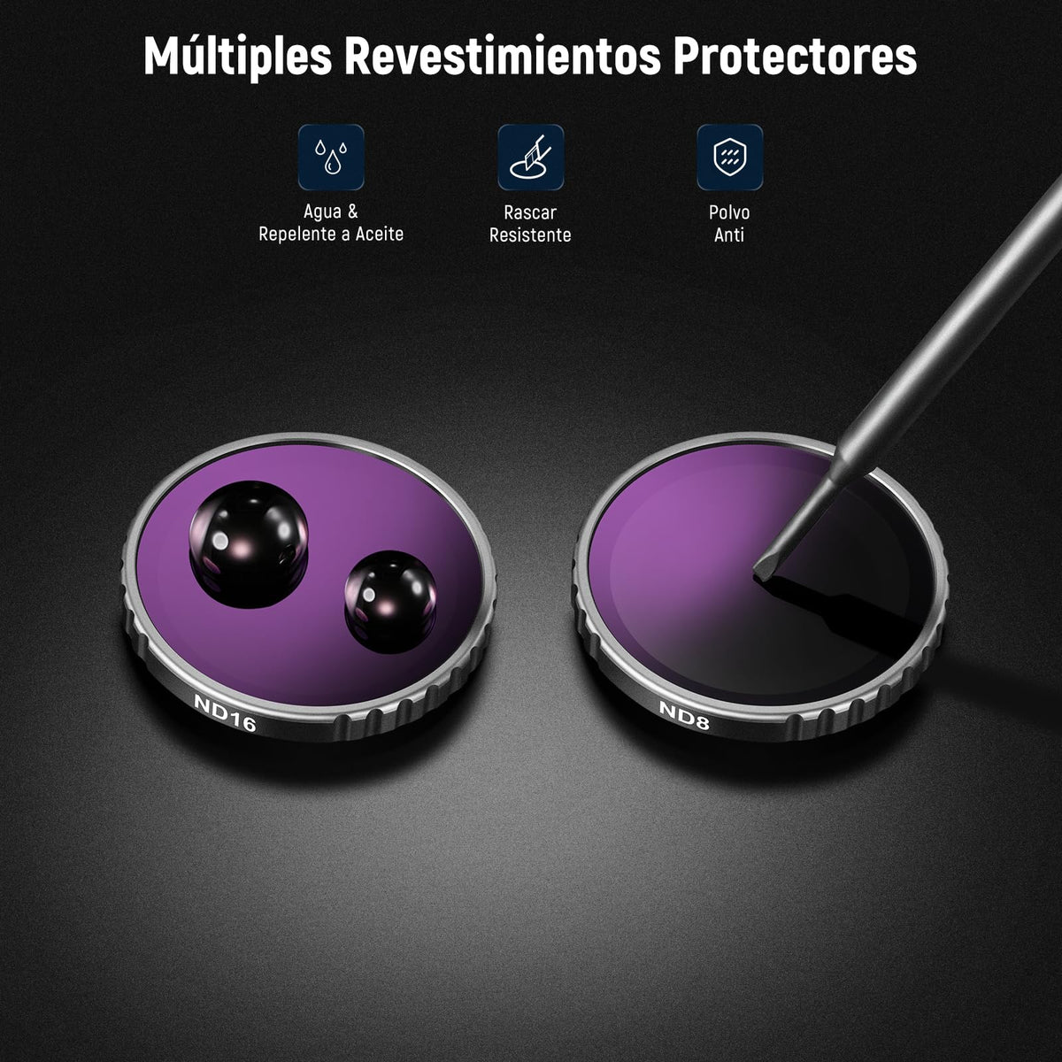 NEEWER GO 3S Juego de Filtros ND (Paquete de 4), ND8 ND16 ND32 ND64 Kit de Accesorios de Filtro de Lente de Densidad Neutra con Vidrio Optico HD Multicapa Compatible con Insta 360 GO 3S, FLB01