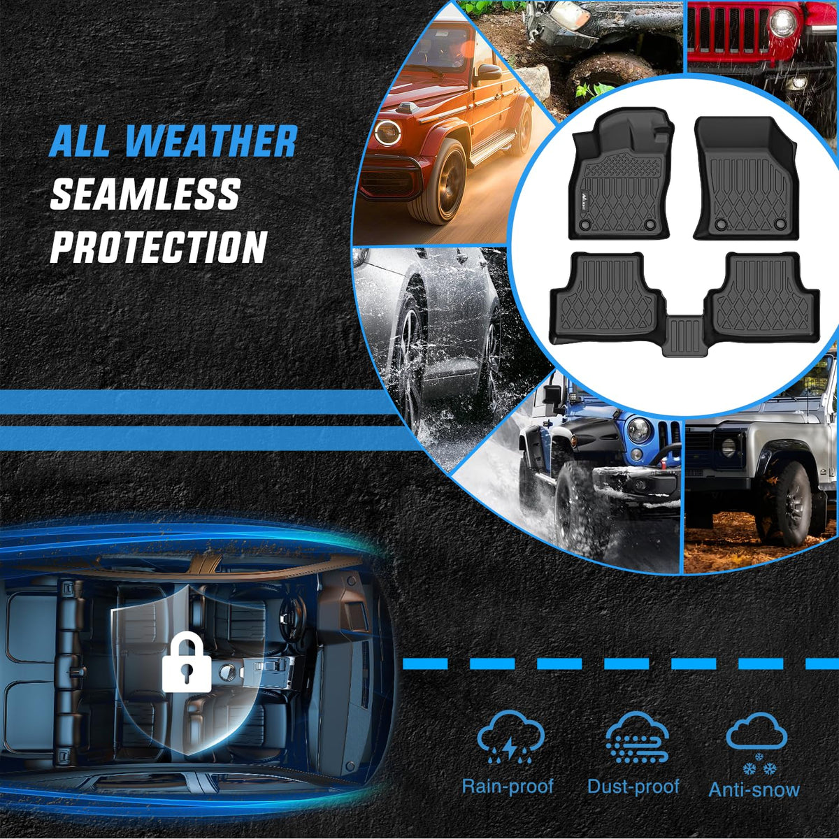 Nilight TPE - Alfombrillas para Volkswagen VW Golf MK7 (Not for R GTI) 2015 2016 2017 2018 2019 2020 2021, para Todo Tipo de Clima, Revestimiento de Piso Resistente
