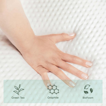 Nestl Green Tea Colchón Individual de 8 Pulgadas, colchón de Espuma viscoelástica de Grafito refrescante para niños, Cama de Apoyo para Alivio de presión sin Fibra de Vidrio, en una Caja, Certificado