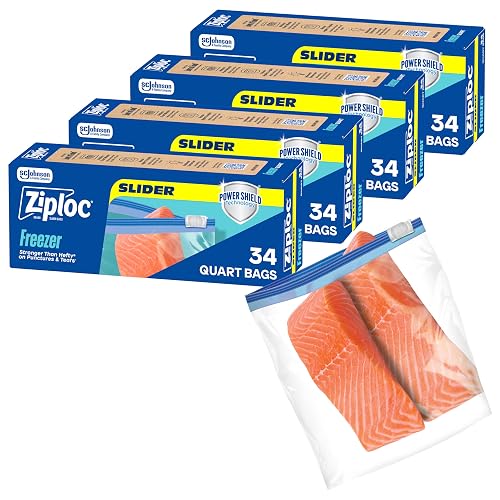 Ziploc bolsas para congelador, deslizantes, 34 unidades (Paquete de 4)