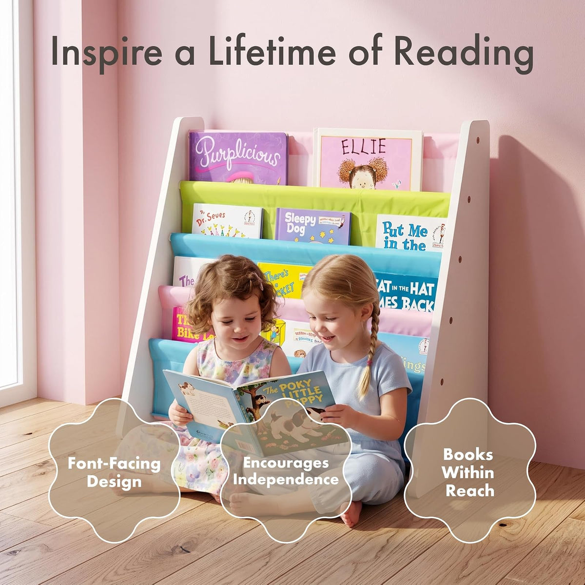 Tot Tutors WO594 Pastel Color Book Rack