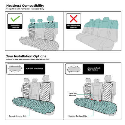 FH Group FH1028GRAY-AVC Juego de Cojines de Asiento Trasero de Piel Sintética Ajuste Universal, Gris