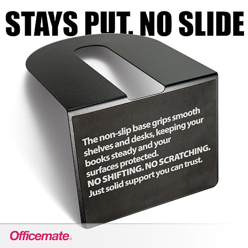 Officemate Bookends, Heavy Weighted 10" Steel, Black (93182)