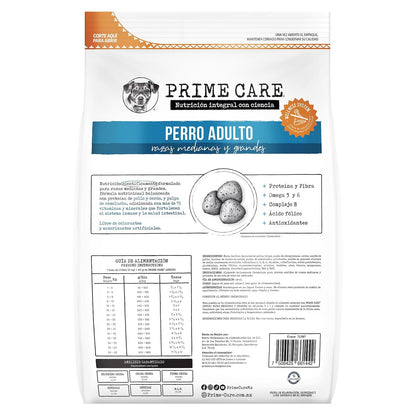 Prime Care Alimento para Perros Adultos Razas Medianas y Grandes 10 kg