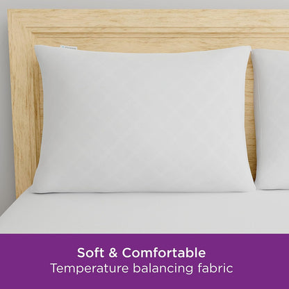 Juego de 2 Protectores de Almohada King AllerEase – Equilibrio de Temperatura, Recomendado por alergólogos, Transpirables, Protectores con Cierre