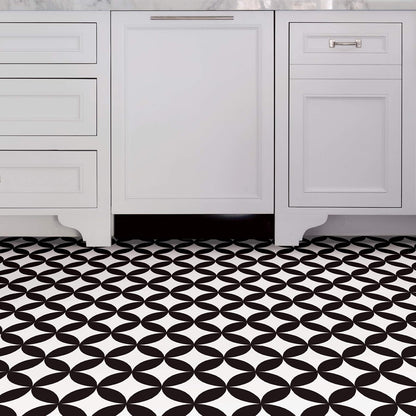 FloorPops - Azulejos de piso para despegar y pegar color negro, FP3301
