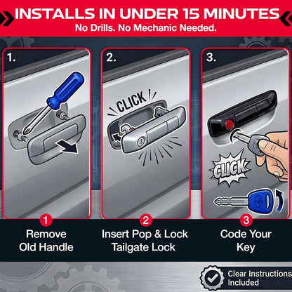 Pop & Lock PL5400 - Candado manual para portón trasero con tecnología de código de pernos para Toyota Tacoma