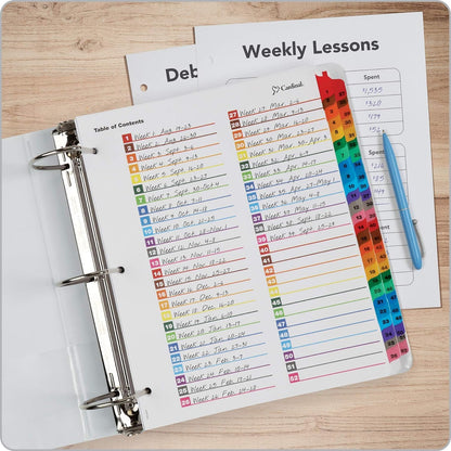 Cardinal by TOPS Products OneStep Printable Table of Contents and Index Dividers, 52-Tab, Numbered, Multi-Color (60990)